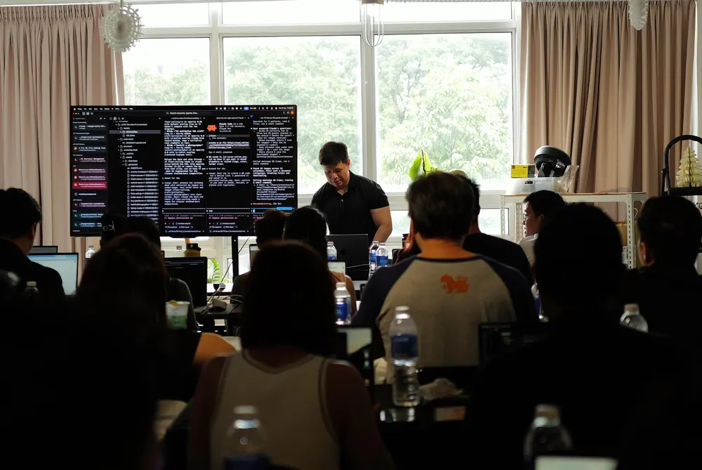 Jia Wei presenting at the AI for the Rest of Us workshop