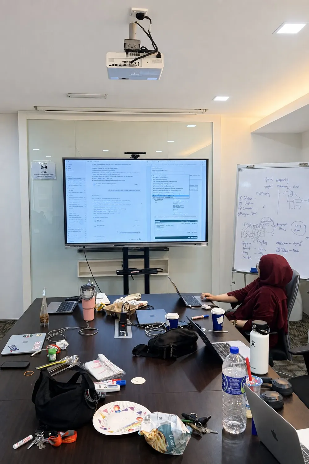 The AI for Business room mid-build